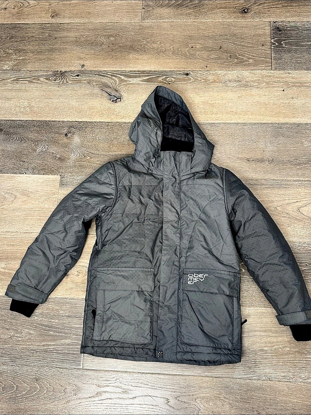 Obermeyer Gray Hooded Puffer Jacket Girls 10